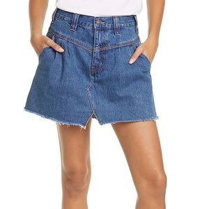 NWT Free People Sidecar Mini Skirt Denim Pleated